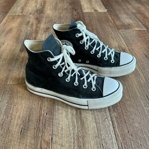 Converse Chuck Taylor black platform high top sneakers